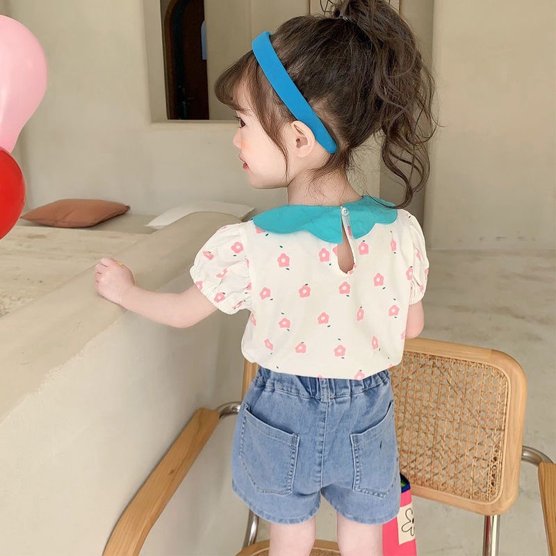 Áo Thun Tay Ngắn Cổ Tròn Chất Liệu Cotton Mỏng In Họa Tiết Hoa Nhỏ Phong Cách Nhật Hàn Thời Trang Mùa Hè Hàng Mới 2022