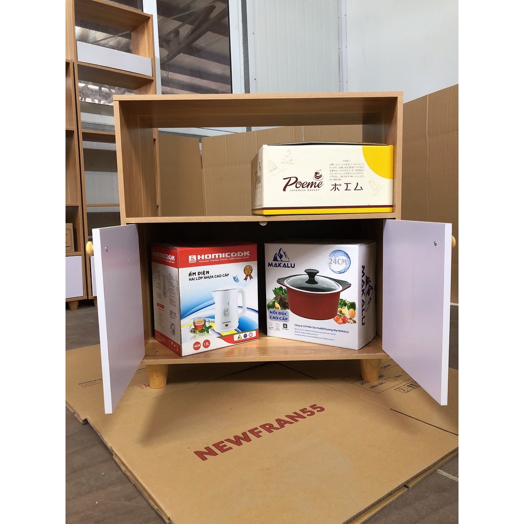 Kệ Bếp 2 Tủ hiện đại, kệ bếp đa năng, phong cách 2022 chất gỗ MDF dày 12mm dễ lắp ráp