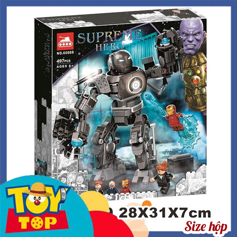 Đồ chơi lắp ráp ghép người sắt Iron Man đại chiến giáp Iron Monger Mayhem xếp hình Tank 60089 mô phỏng 76190