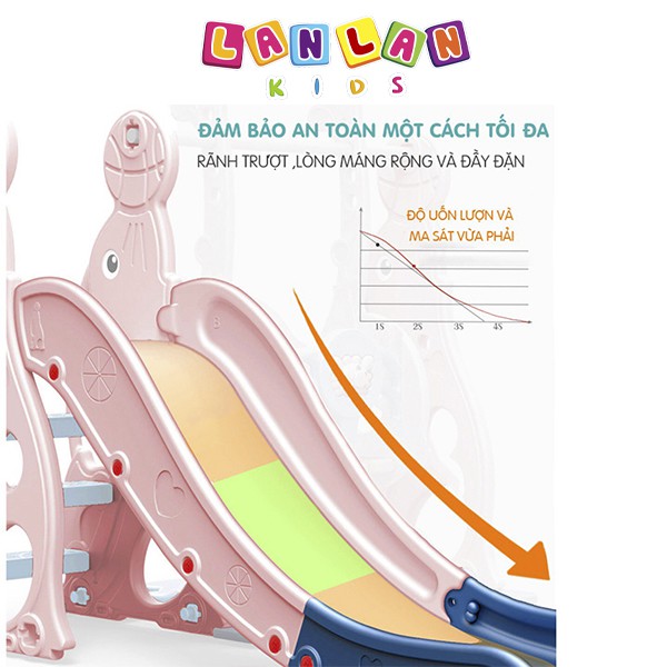 Cầu trượt xích đu hải cẩu LANLAN KIDS 2in1 an toàn, vui nhộn dành cho bé