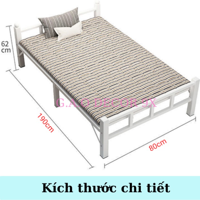 Giường Gấp Có Nệm 1m9 Khung Sắt Chắc Chắn,Giường Xếp Gọn Thông Minh Ngủ Trưa Văn Phòng GUT006