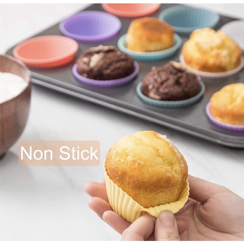 Khuôn cupcake silicon/ giấy cứng làm bánh bông lan, mufin, bánh ăn dặm cho bé