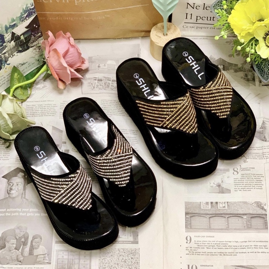 Dép Kẹp Nhung Quai Xoàn 🎀 HÀNG SẴN HÌNH TỰ CHỤP 🎀 Dép Đế Bằng 6 Phân Nhập Khẩu Cao Cấp 6505-52