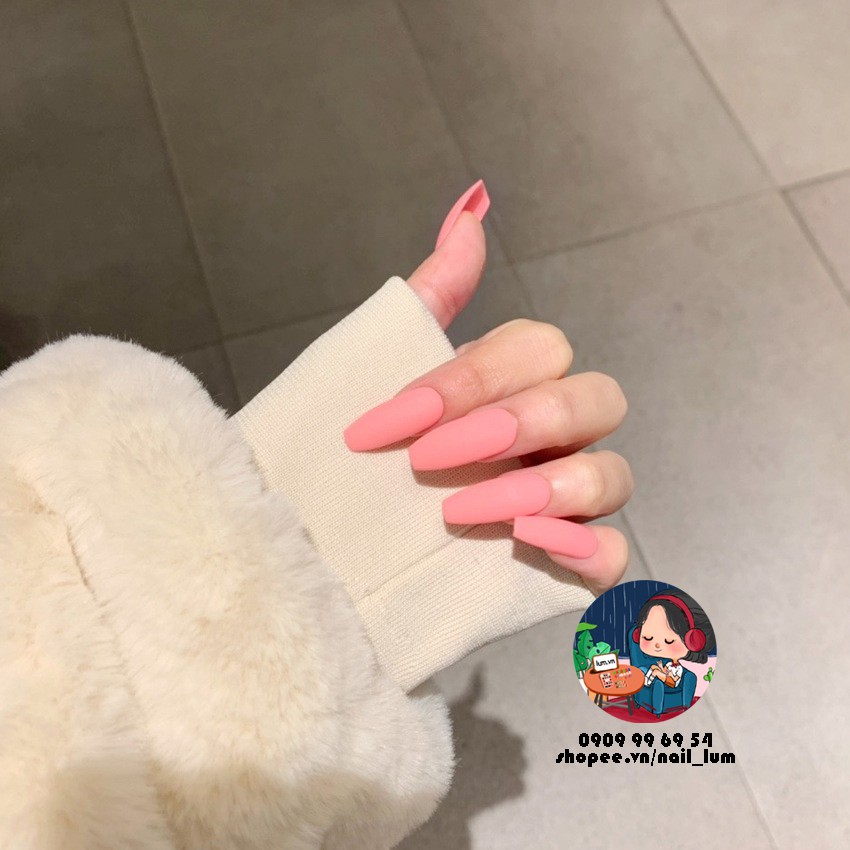 Móng Giả - Nail Dài Đơn Màu [Sẵn Keo - Đóng Hộp 24 Mẫu Đủ Size]