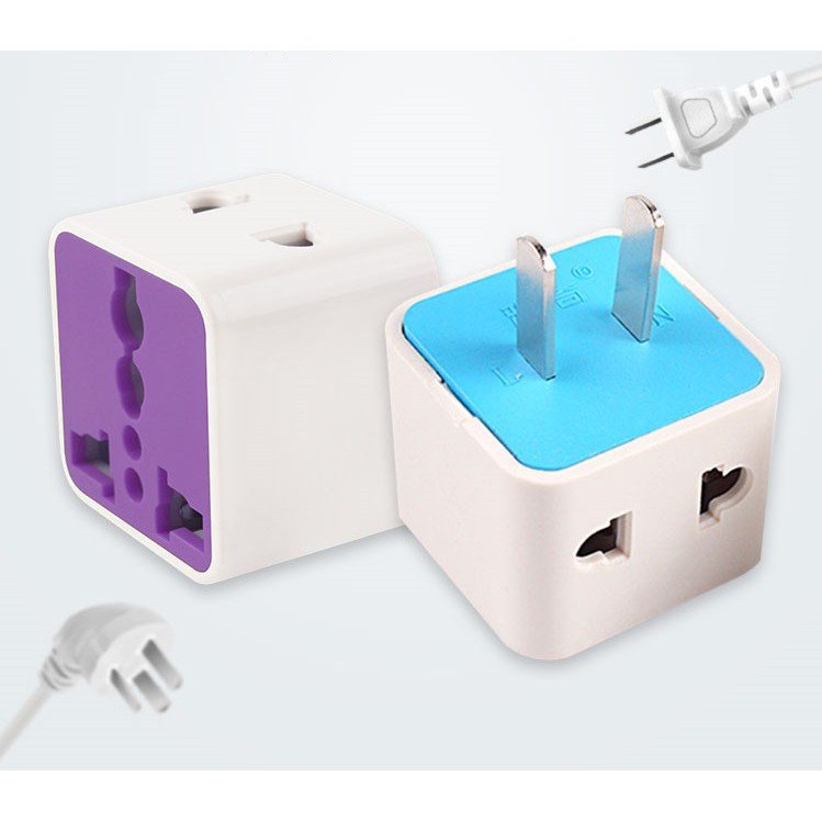 Phích cắm nối Ổ cắm chuyển đổi chân chia 2 nhỏ gọn Saokhueshop