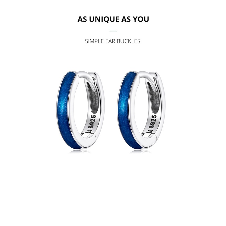 Đôi khuyên tai BAMOER SCE1360 bạc 925 kiểu dáng độc đáo thời trang cho nữ