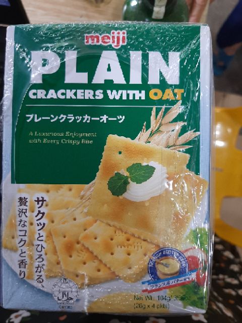 Bánh Quy MEIJI (Plain Crackers 104g _ crackkers with oat 104g )- dành cho người ăn kiêng