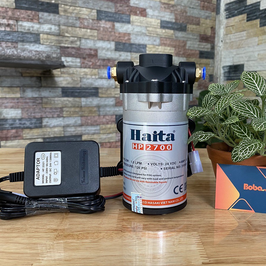 Bơm tăng áp HAITA HP-2700 + Adapter nguồn 24V dùng cho máy lọc nước