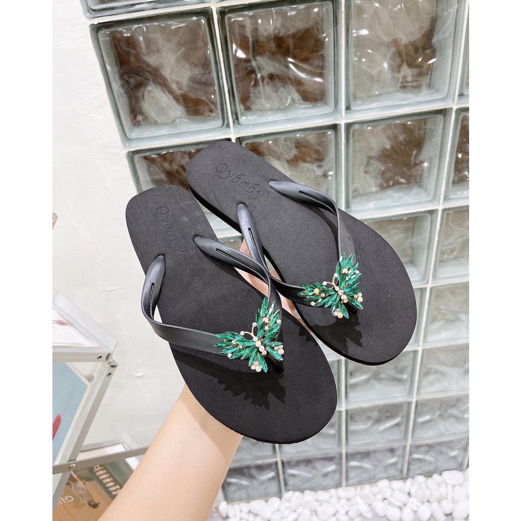Dép kẹp thái nữ nữ đính bướm đá cực xinh