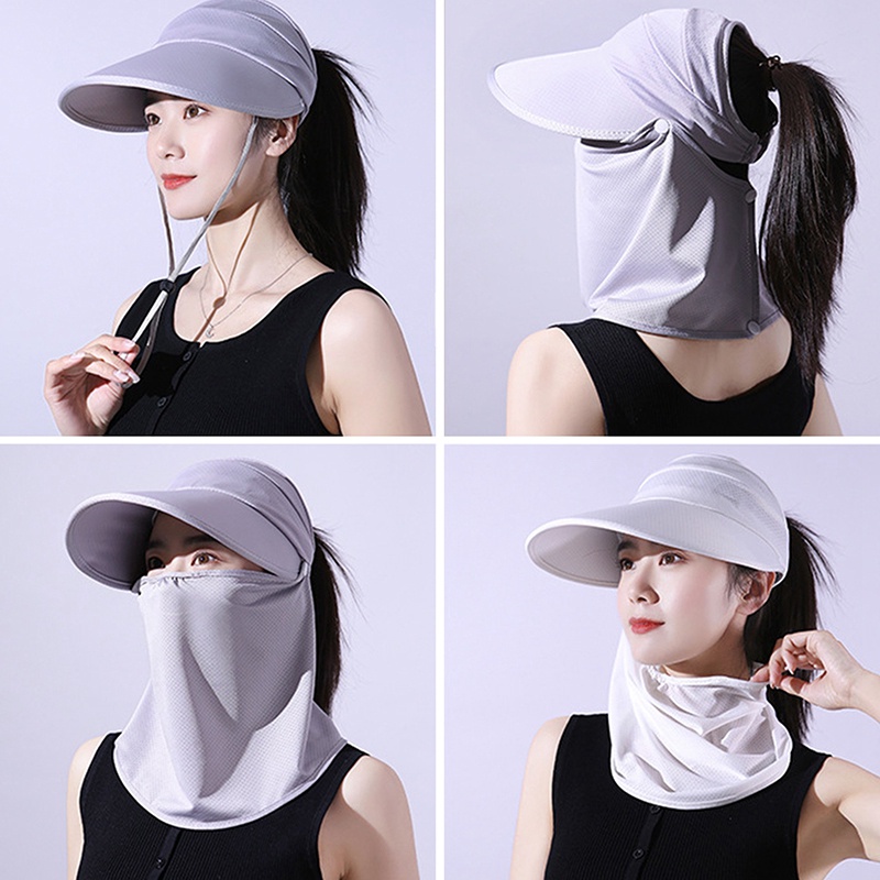 Mũ Chống Nắng/Tia UV Có Khẩu Trang Che Cổ 360 Độ Cho Nữ°Mũ Bảo Vệ Chống Tia UV Khi Đi Du Lịch