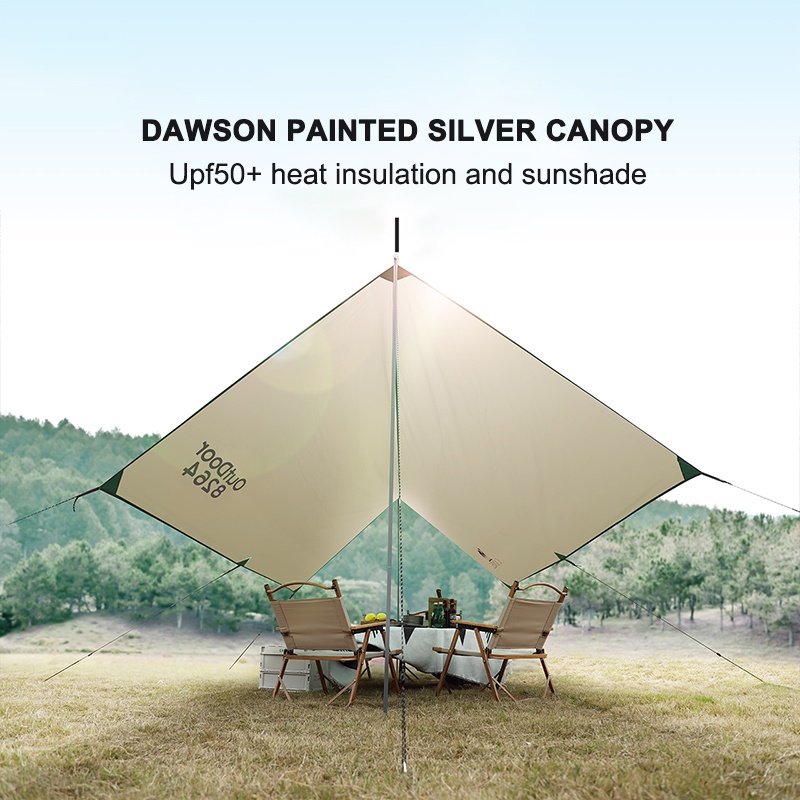 Tấm mái hiên CAMEL CROWN che nắng chống mưa ngoài trời dáng vuông kích thước 3x3m tiện lợi