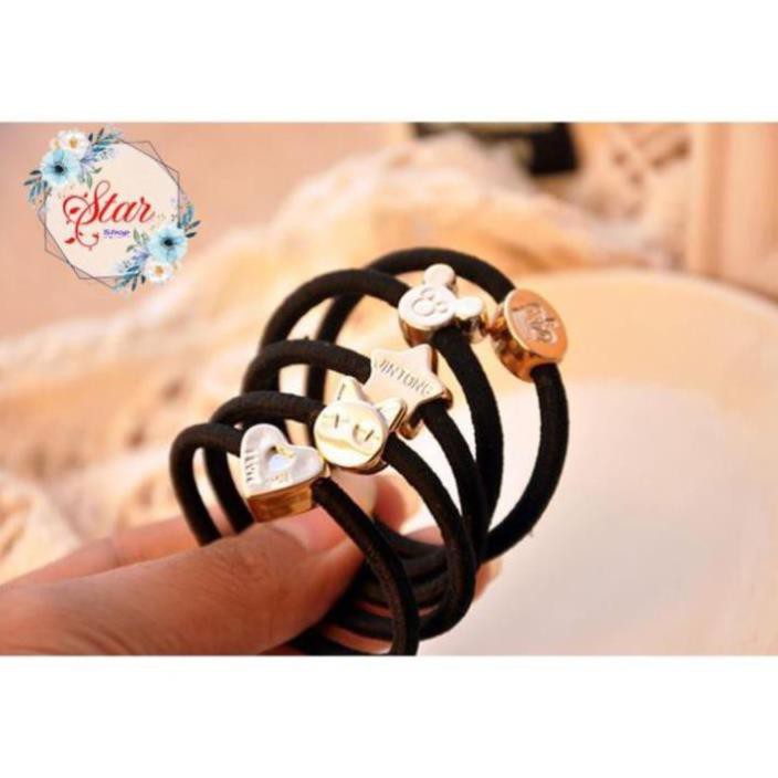 Chun buộc tóc dây đen Hàn Quốc - Nhiều Họa Tiết C26