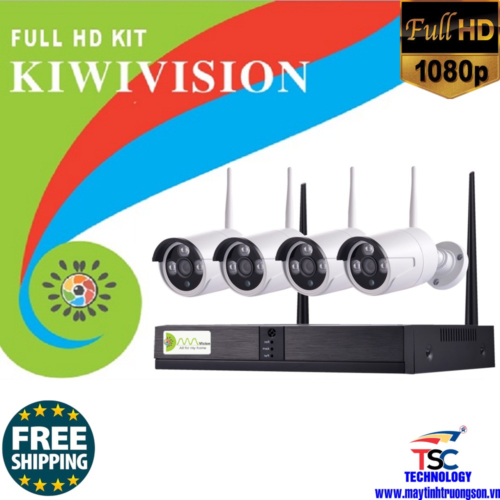 Bộ Đầu Ghi NVR HD + 4 Camera WIFI 2M Full HD 1080P