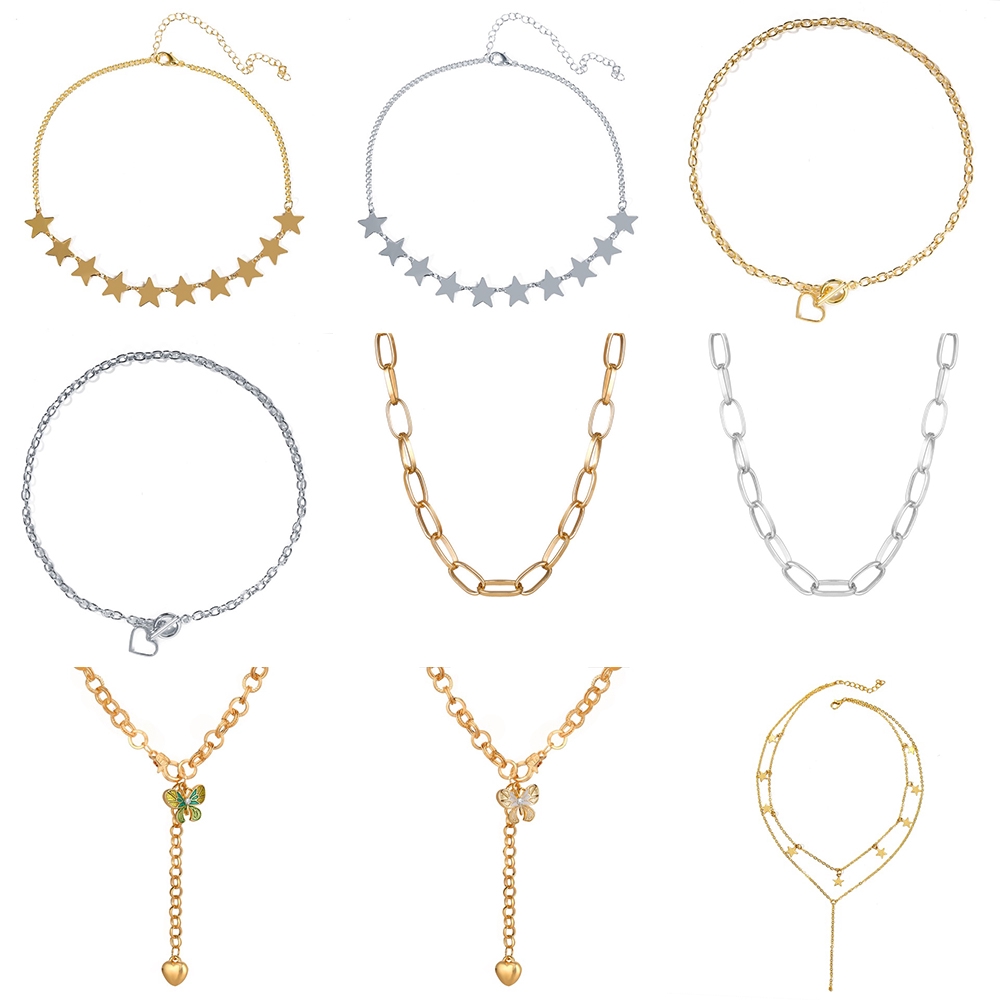 vòng cổ Nữ Mặt Hình Bướm Đính Ngọc Trai Phong Cách Bohemian