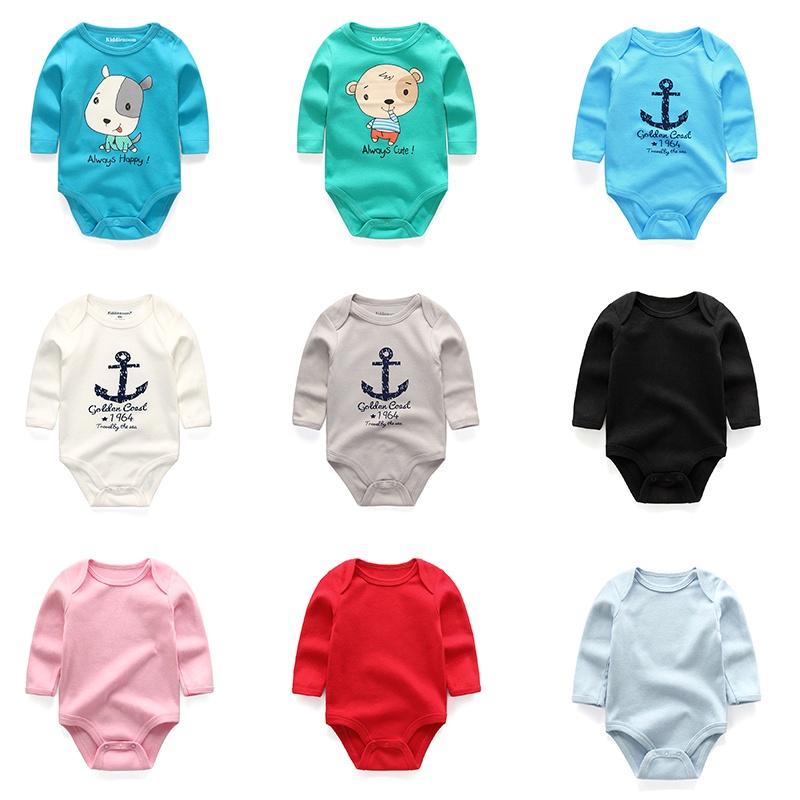 Áo liền quần bằng cotton dễ thương cho bé sơ sinh từ 0-12 tháng