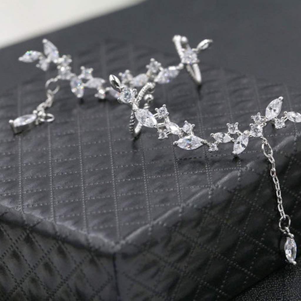 1 Khuyên Vành Tai Hình Hoa Đính Đá Lấp Lánh Cho Nữ