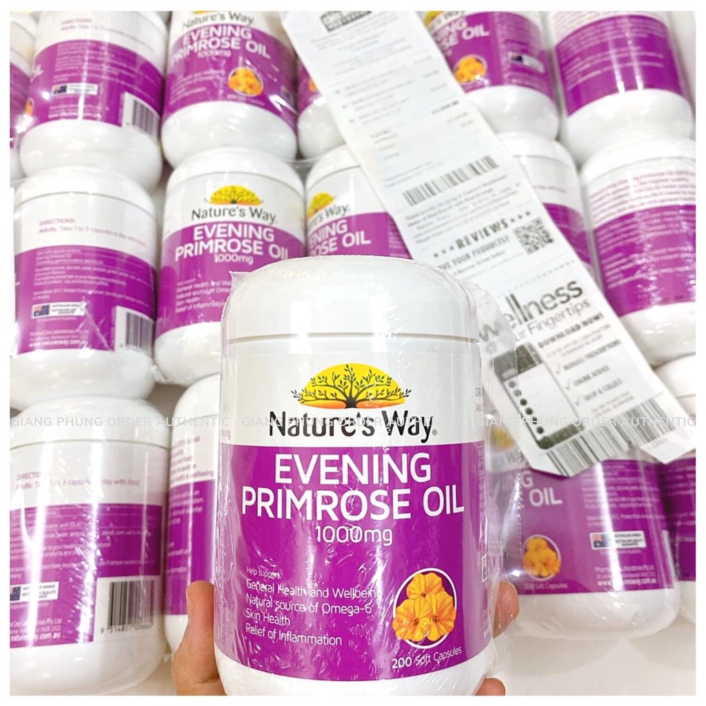 Viên uống tinh chất hoa anh thảo Nature’s Way Evening Primrose Oil 1000mg 200 viên