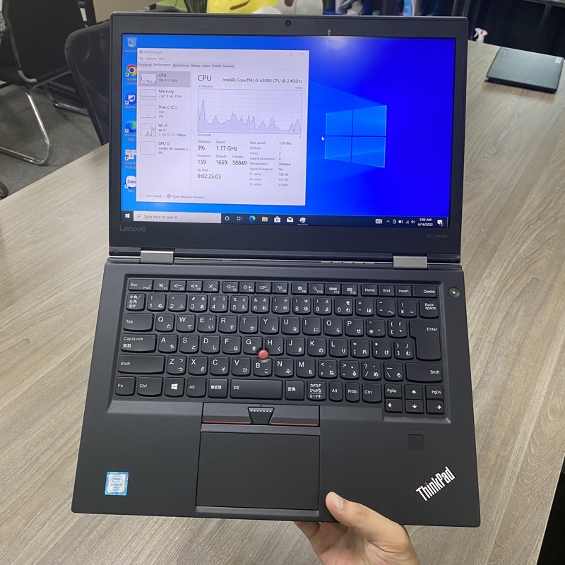 Máy Tính Thinkpad x1 Carbon  Core i7 8650u/Ram16G/SSD512/màn hình 14in FHD