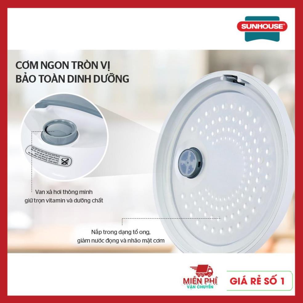 NỒI CƠM ĐIỆN 1.8L SUNHOUSE SHD8602, NỒI CƠM ĐIỆN SUNHOUSE SIÊU BỀN, BẢO HÀNH TOÀN QUỐC, LÒNG NỒI CHỐNG DÍNH WHITFORD