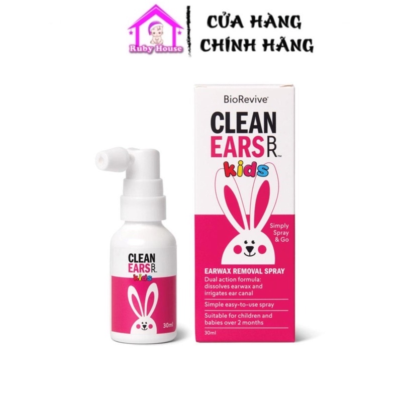 Xịt tan ráy tai Clean ears cho bé hàng Úc 30ml
