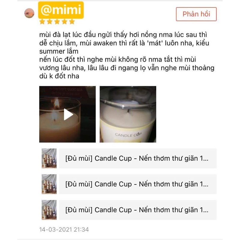 [Đủ Size] Nến Thơm Candle Cup - Mùi AWAKEN - Nến thơm tự nhiên