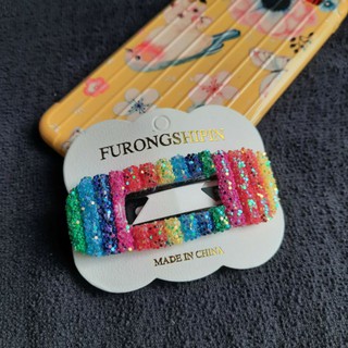 Kẹp tóc vuông 7 màu cầu vồng