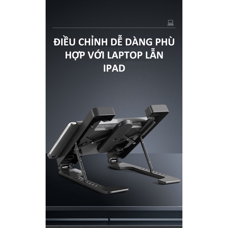 Quạt tản nhiệt laptop kết hợp giá đỡ nâng cao tiện dụng sử dụng cho Laptop, IPAD - VL26