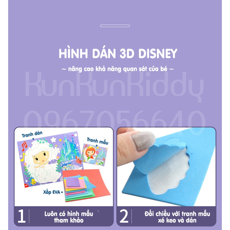 Tranh dán xốp 3D chủ đề Disney cho bé