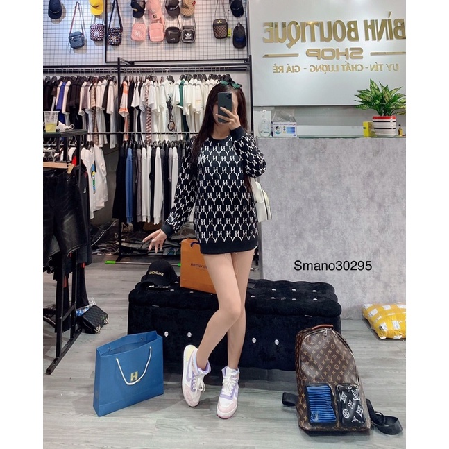 Áo nỉ thêu logo in vân dài tay, áo đôi nam nữ