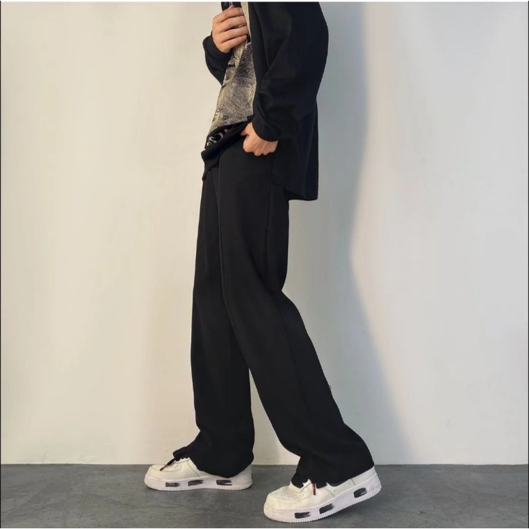 Quần dài ống loe màu trơn phối nút thời trang hàn quốc cho nam simple fashion from rộng  lưng cao quần dài