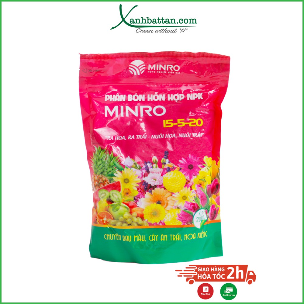 Phân bón NPK Kích thích ra hoa và đậu quả MINRO 15-5-20 200 gram