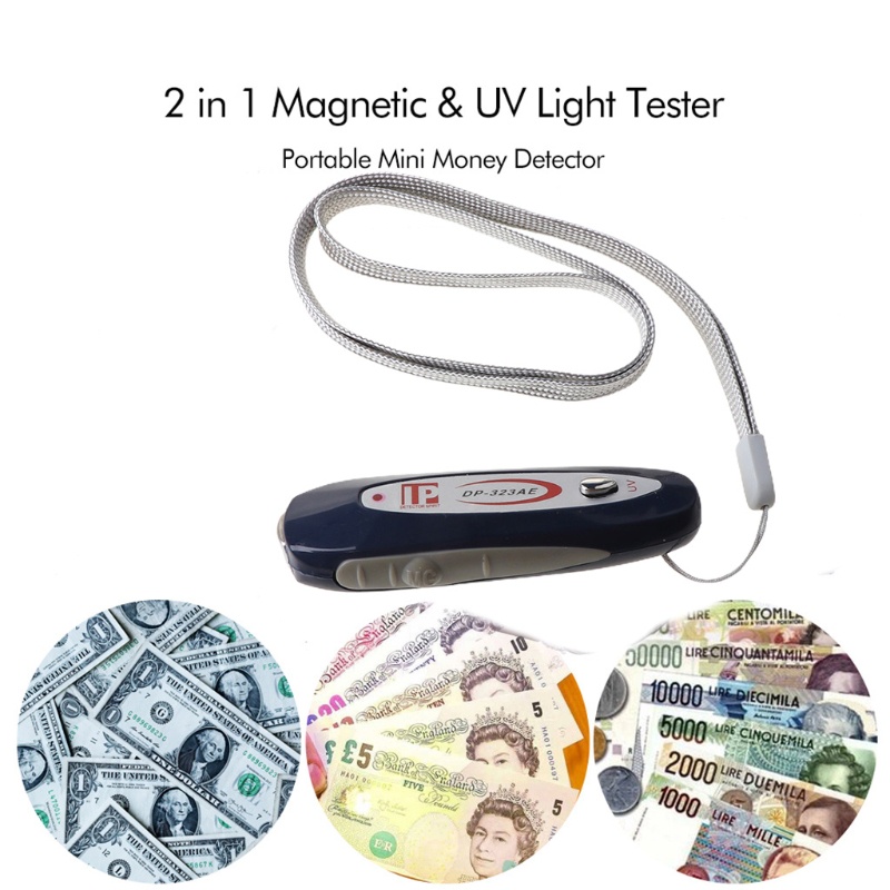Móc Khóa Kiêm Máy Dò Tiền Mini 2 Trong 1 Bằng Tia UV