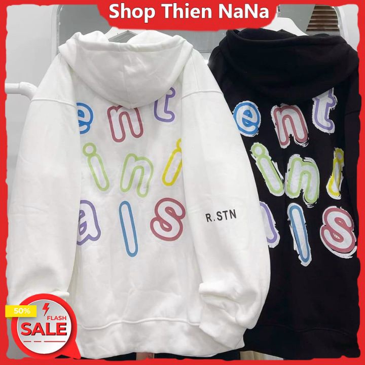 Áo Khoác Nỉ Thêu ANT Có Mũ 2 Lớp Chữ Cái Lưng Form Rộng Unisex