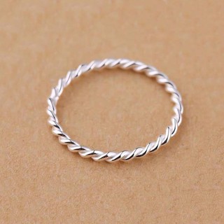 Nhẫn bạc nữ trơn xoắn CHIHIRO đơn giản