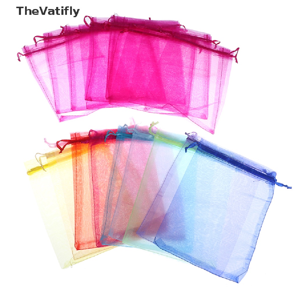 Túi Dây Rút 13 * 18cm Đựng Bánh Kẹo Cưới Bằng Vải organza Nhiều Màu
