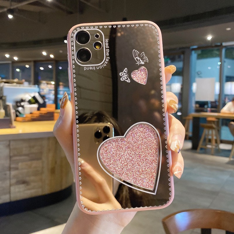 Ốp Điện Thoại Tráng Gương Hình Trái Tim Màu Kẹo Cho Oppo Reno Reno3 Pro Reno4 Pro Reno5 Pro Mi 11 Màu Sắc | BigBuy360 - bigbuy360.vn