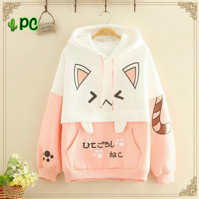 Hoddie mèo xinh xắn nỉ bông