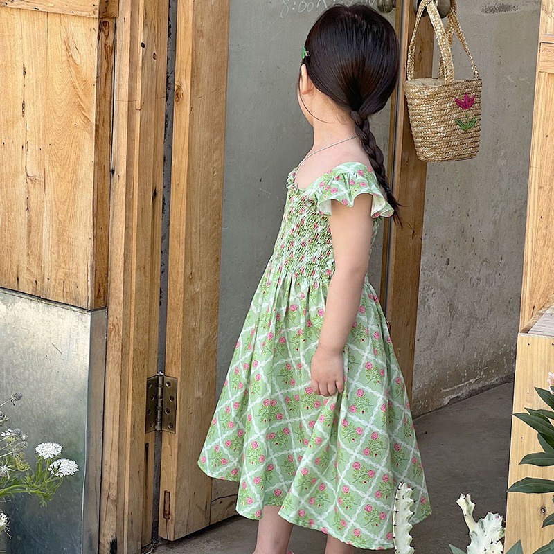 Đầm Hoa Không Tay Thời Trang Mùa Hè Xinh Xắn Dành Cho Bé Gái