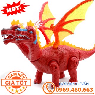 Khủng long 2 đầu cao cấp cho bé. đồ chơi khủng long 2 đầu biết đẻ trứng, có cánh, biết kêu