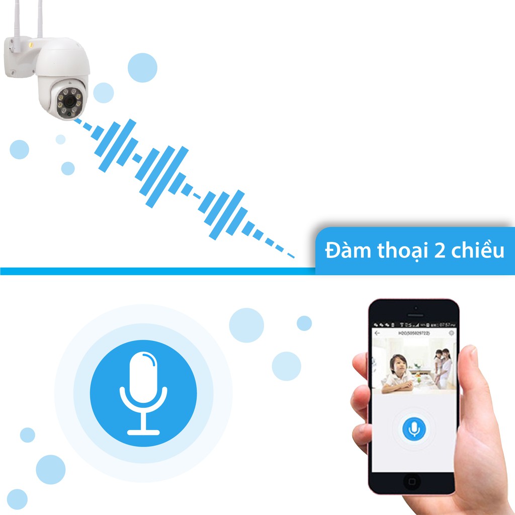 CAMERA WIFI PTZ Carecam 23HS200 NGOÀI TRỜI XOAY 360 8 LED HD1080 - 2MP, XEM ĐÊM CÓ MÀU, CẢNH BÁO KHI CÓ CHUYỂN ĐỘNG