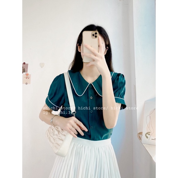 sơ mi tiểu thư hàn quốc ulzzang vintage hichi