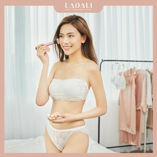 Áo Lót Bralette Quây Ren, Áo Ống Ren Trắng Có Đệm Mút LADALI - MS 542