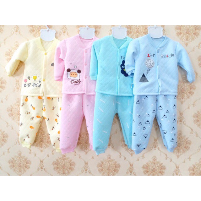 Bộ quần áo bông thu đông 3 lớp dài tay cho bé- BỘ XỐP Uyển CHI
