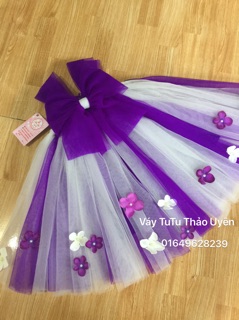 Đầm cho bé gái đầm tutu nơ tím ( váy công chúa nơ tím)