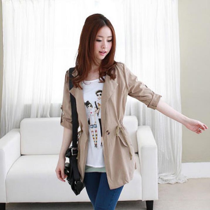 [adorebubble 0610] Korean Women Jacket Loose Outwear Long Sleeve Buttons Casual Autumn Coat Outwear