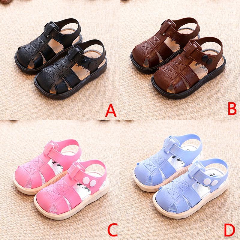 Sandal đế mềm màu trơn thời trang đi biển cho bé