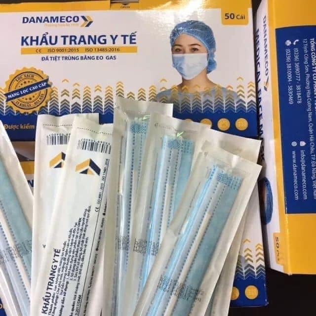 Khẩu trang y tế TIỆT TRÙNG Danameco 1 cái/gói-50 cái/ hộp 5.0