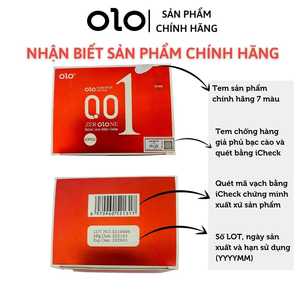 Bao cao su 0.01 OLO đỏ, bao cao su siêu mỏng 0.01mm, siêu ấm hộp 10 bcs – olo_store