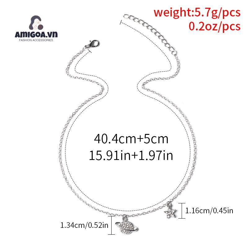 Vòng cổ Mặt Thiết Kế Ngôi Sao Mặt Trăng Thời Trang Dành Cho Nữ