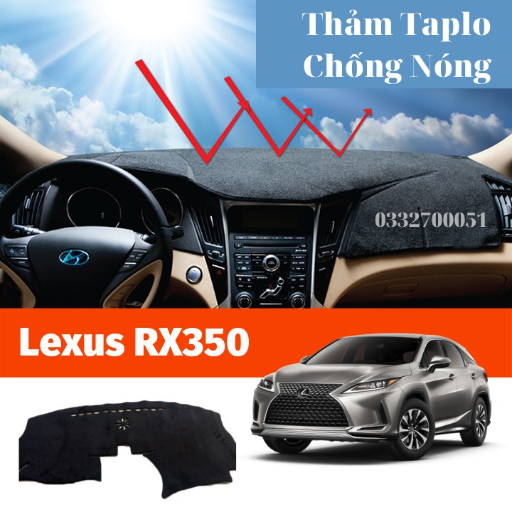 Thảm Taplo Nhung Lông Cừu 3 Lớp Dòng Xe Lexus RX 350 Chống Nóng , Chống Trượt Cao Cấp